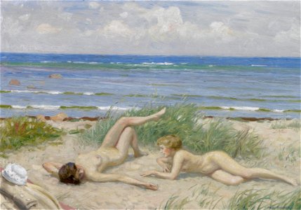 Paul Fischer - Piger på stranden, Båstad