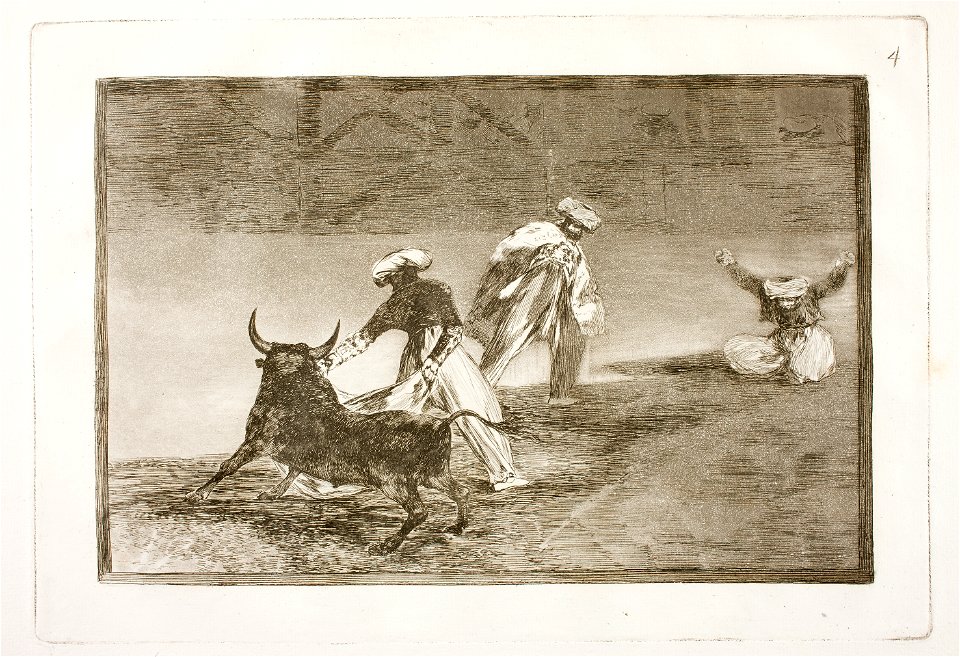 Goya - La Tauromaquia 04 Capean otro encerrado, G02414