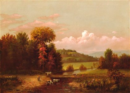 Autumnal Farm Scene by Alvan Fisher