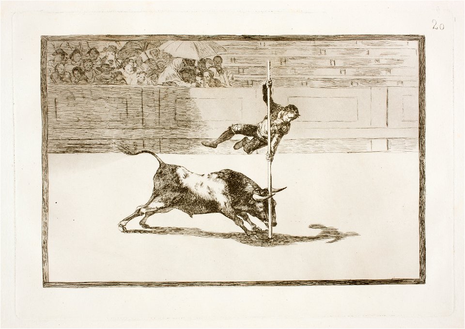 Goya - La Tauromaquia 20 Ligereza y atrevimiento de Juanito Apiñani en la de Madrid, G02430