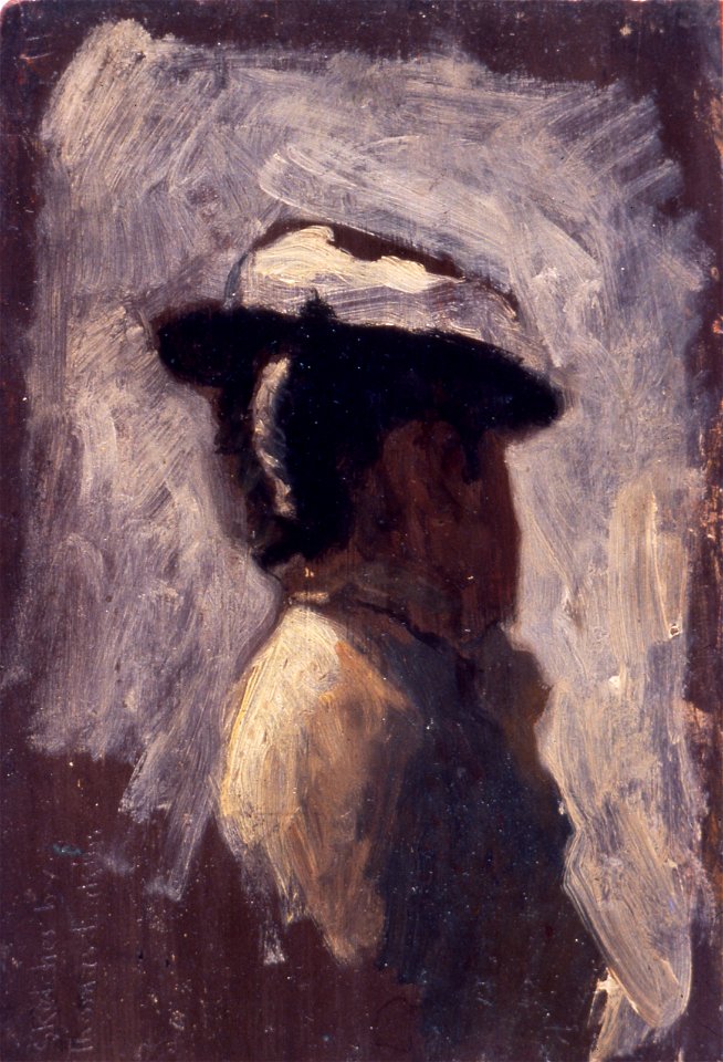 Fishing at Gloucester on the Delaware river - study of a woman's head B246