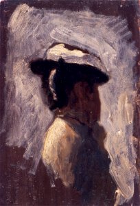 Fishing at Gloucester on the Delaware river - study of a woman's head B246