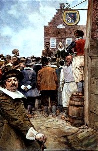 First Slave Auction 1655 Howard Pyle. Free illustration for personal and commercial use.