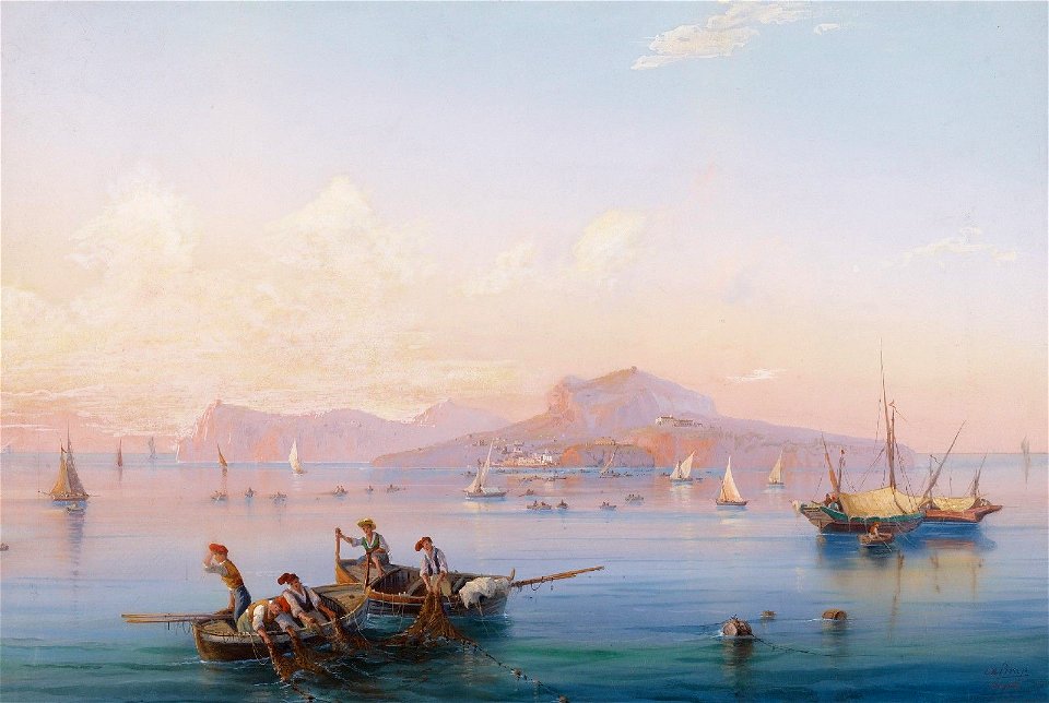 Fischerboote vor Capri c1900