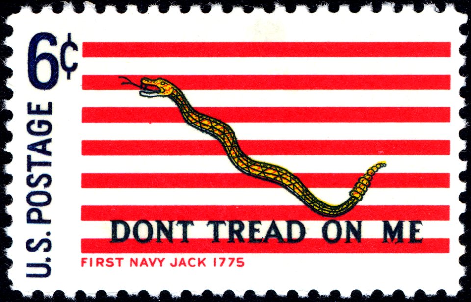 First Navy Jack Flag - Historic Flag Series - 6c 1968 issue U.S. stamp