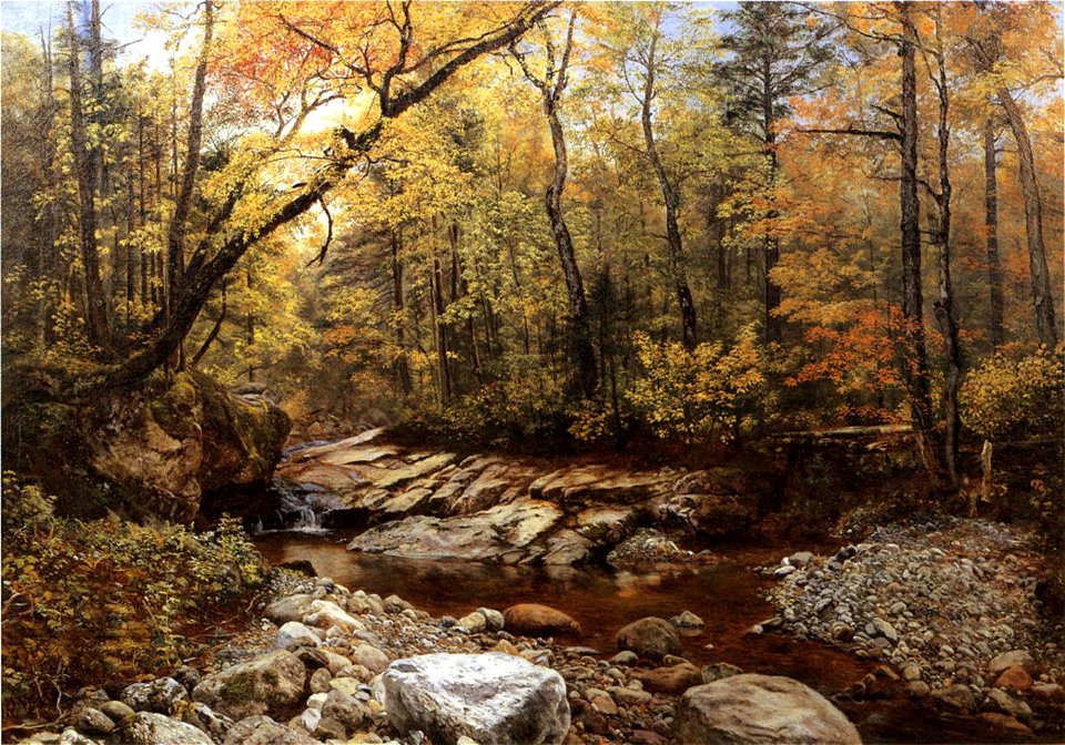 Brook in Autumn, Keene Valley, Adirondacks by John Lee Fitch