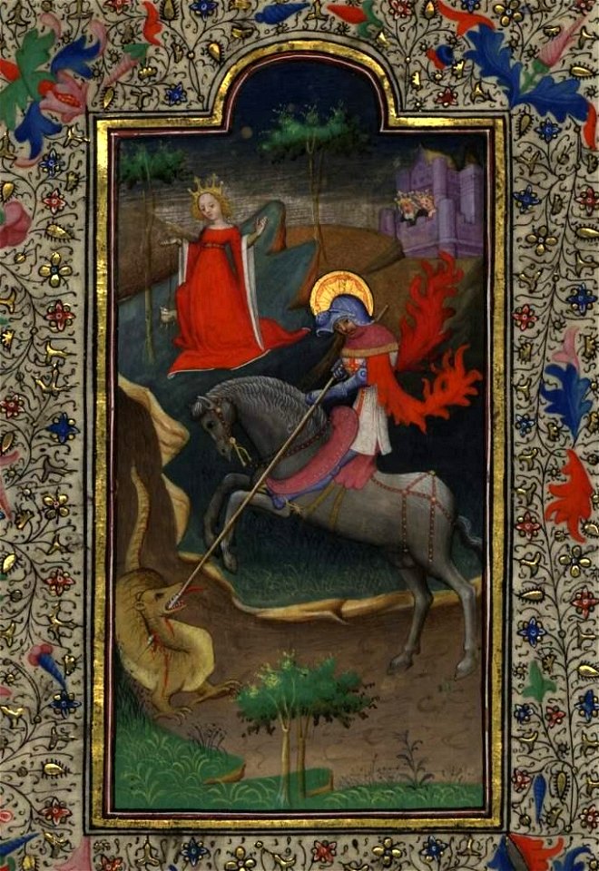 Fl 36v - Livro de Horas de D. Duarte, São Jorge