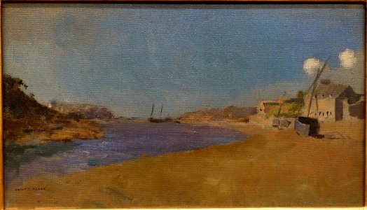 Fishing Village, Brittany, by Odilon Redon, 1883, oil on canvas - Fogg Art Museum, Harvard University - DSC01249