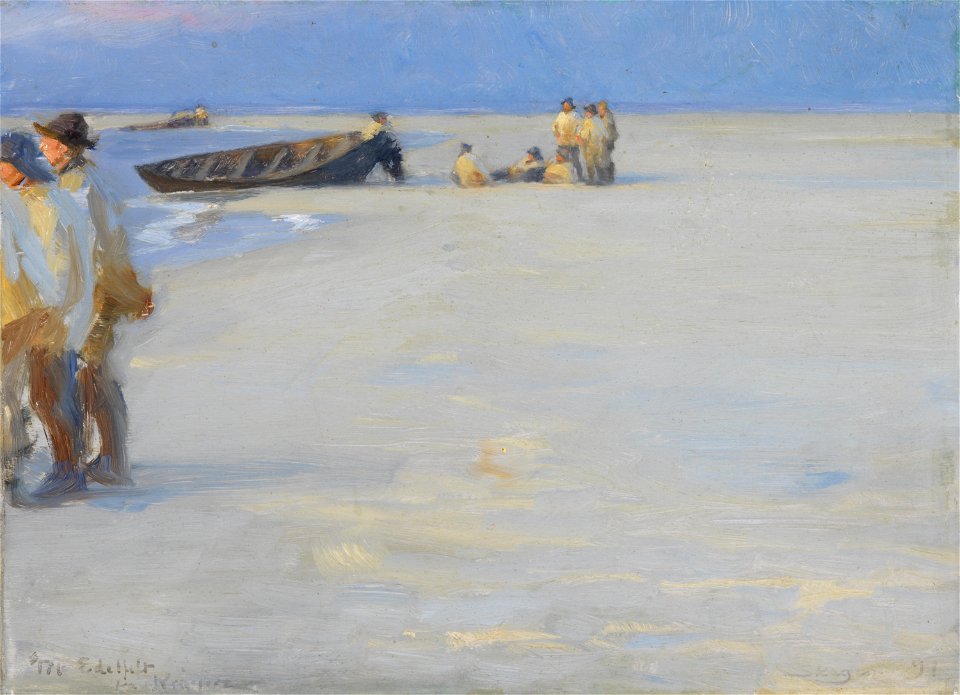 Fiskere på Nordstranden en sommeraften
