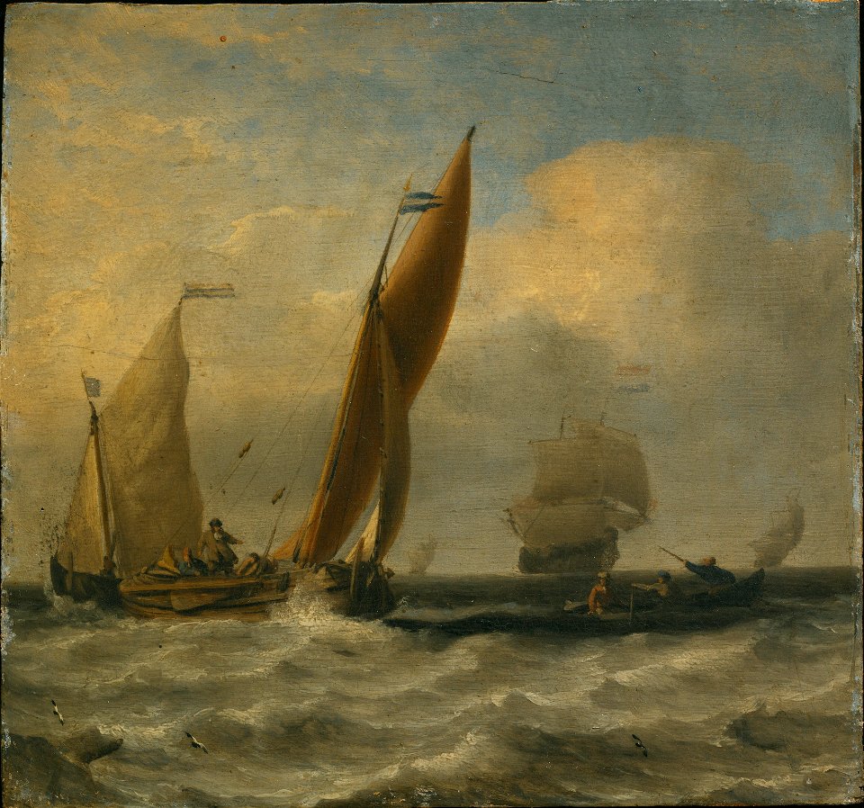 Fishing Boats at Sea (Willem van de Velde d.y.) - Nationalmuseum - 17676