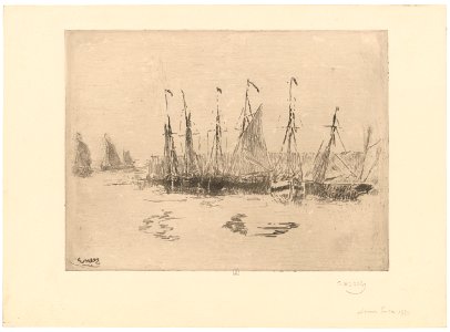 Fishing-Boats, print by James Ensor, 1888, Prints Department, Royal Library of Belgium, S. II 53369