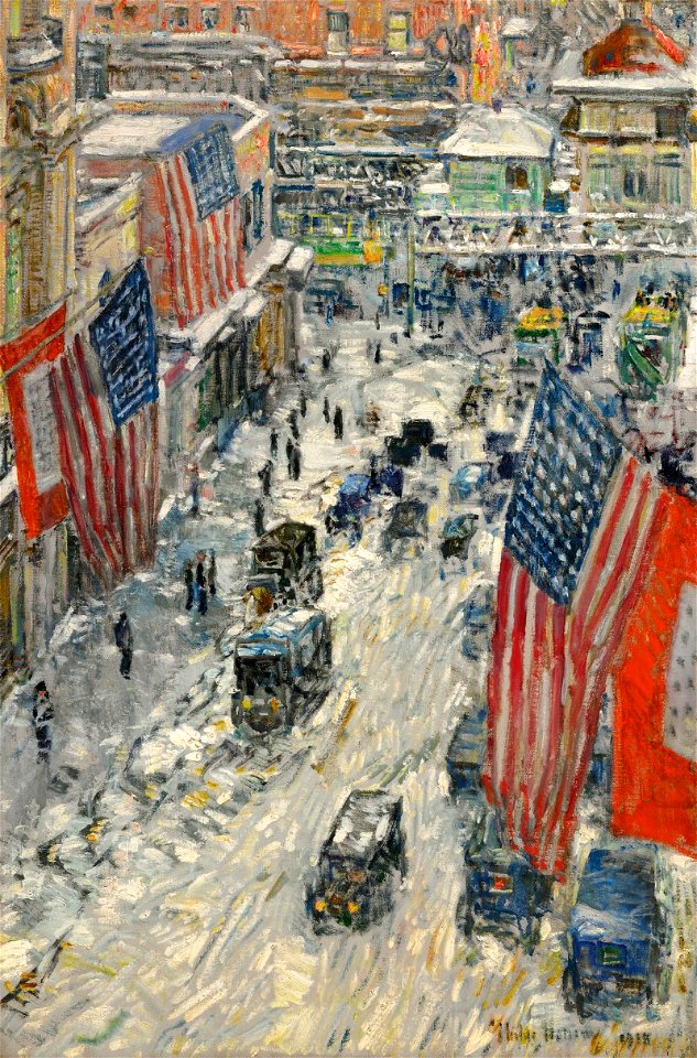 Flags on 57th Street, Winter 1918 