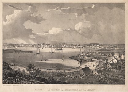 Fitz Henry Lane (American, 1804-1865), Pendleton's Lithography (American, active 1825-1836) - View of the Town of Gloucester, Mass. - 2019.165 - Cleveland Museum of Art