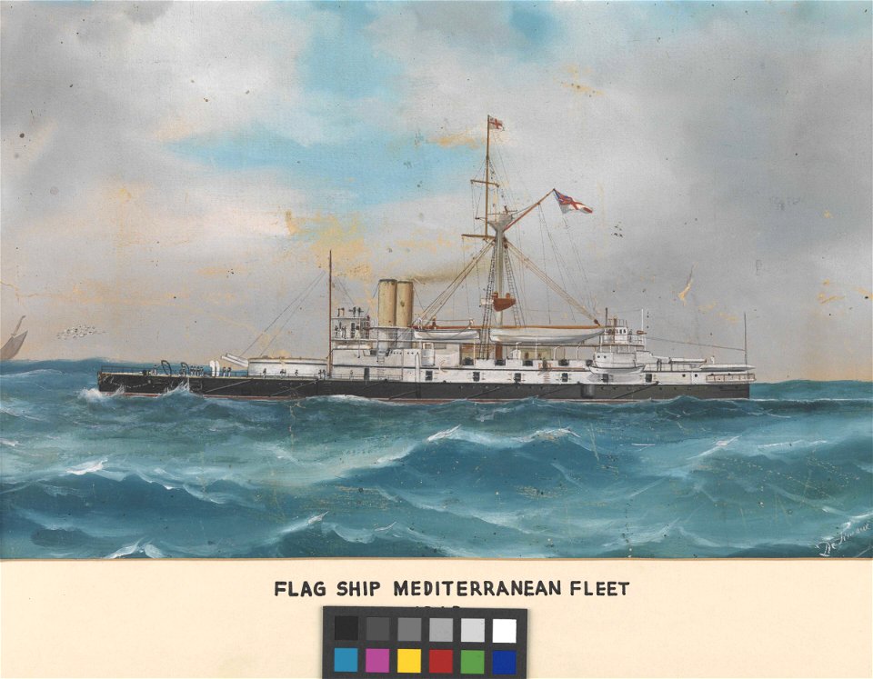 Flagship, Mediterranean Fleet, 1887 RMG PW8187