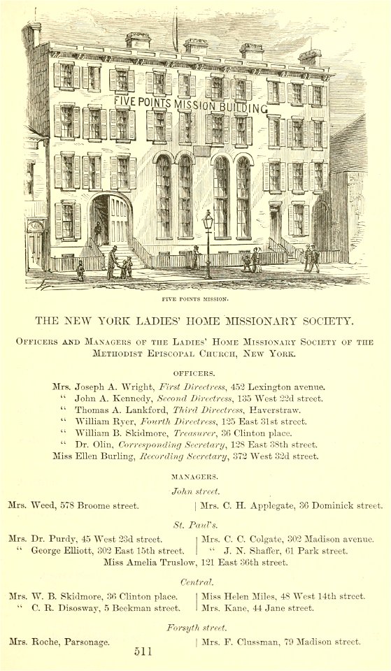 Five Points Mission, New York City, Valentine's Manual