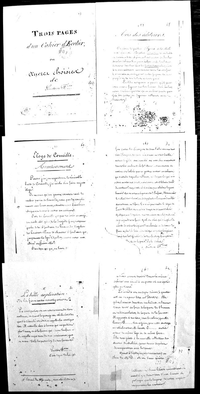 Flaubert, Trois pages d'un Cahier d'Ecolier