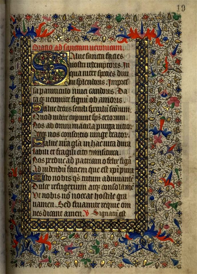 Fl 19 - Livro de Horas de D. Duarte, Oração a Santa Veronica