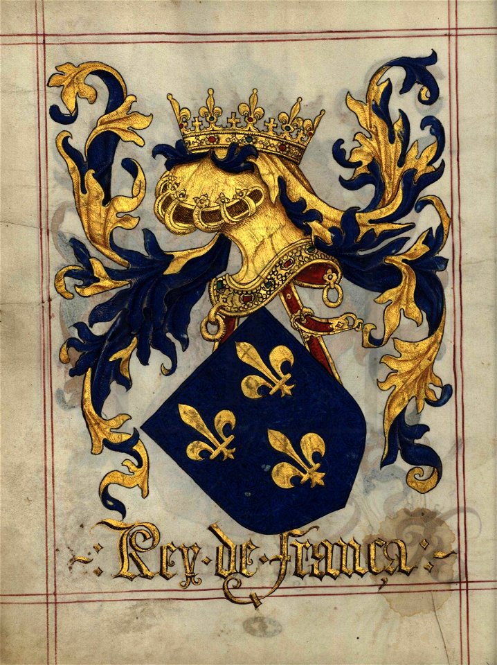 Fl- 8v Livro do Armeiro-Mor, Rei da França