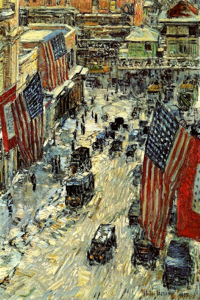 Flags on Fifty-Seventh Street 1918 Childe Hassam
