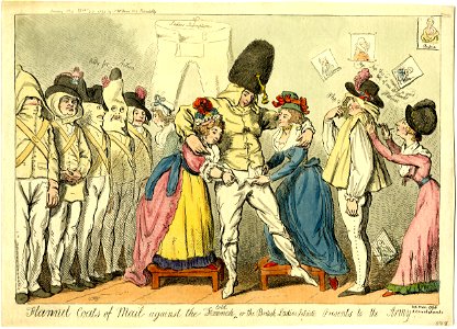 Flannel coats of mail against the cold or the British ladies patriotic presents to the army. (BM 1868,0808.6315)