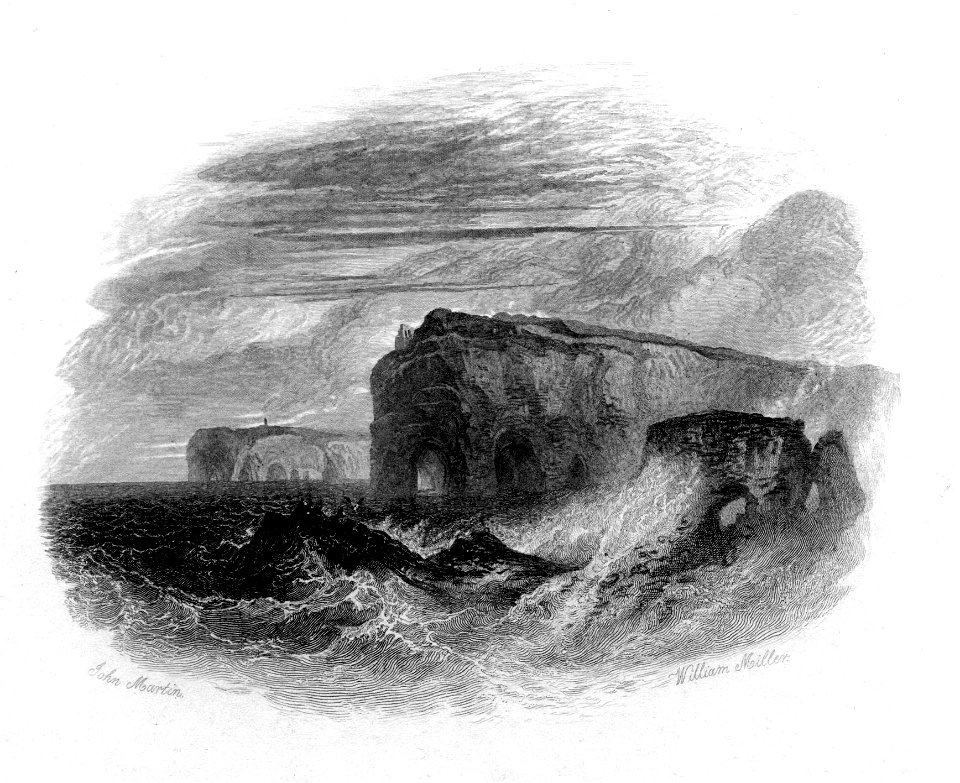 Flamborough Head engraving by William Miller after John Martin
