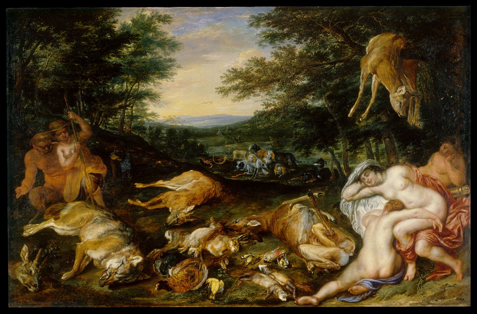 Flemish - Diana and Her Nymphs after Their Hunt - Walters 372498