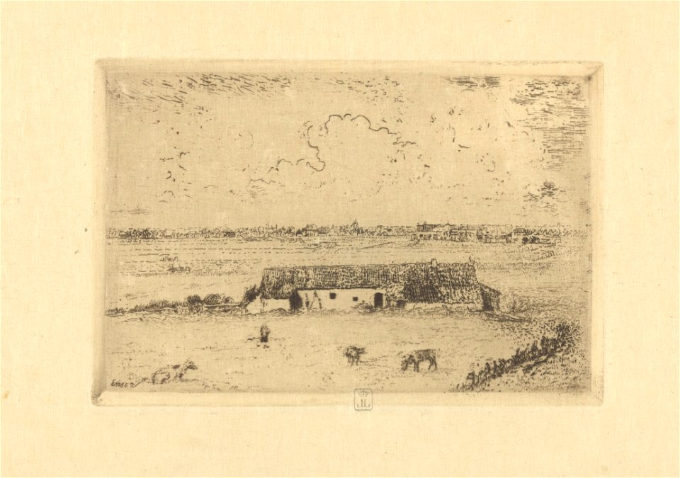 Flemish Farm, print by James Ensor, 1888, Prints Department, Royal Library of Belgium, S. II 53361