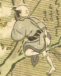 Flatulence in art detail, from- 鈴木 春信 - 風流艶色真似ゑもん 12 (cropped)