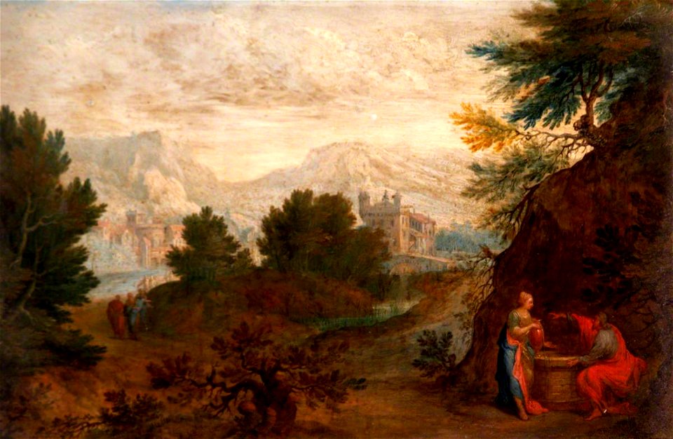 Flemish School - Landscape with Christ and the Woman of Samaria - 353033 - National Trust