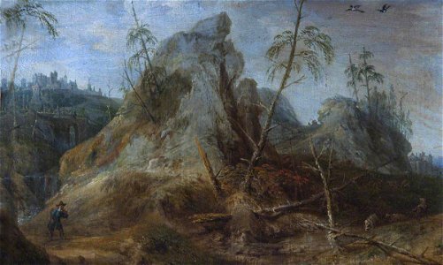 Flemish School - A Capriccio Landscape of Rocks and Fir Trees - 1401230 - National Trust