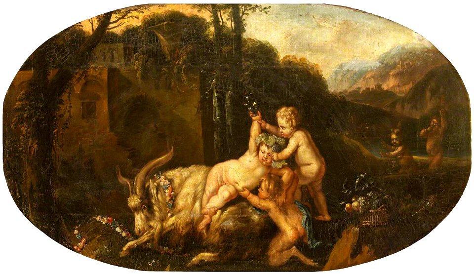 Flemish School - The Infant Bacchus, with an Infant Satyr, Putti and a Goat - 996504 - National Trust