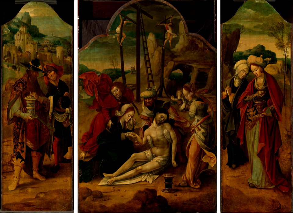 Flemish School, Antwerp (c. 1520-1530) - Triptych, Lamentation - RCIN 405718 - Royal Collection