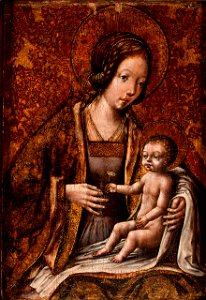 Flemish Spanish Painting School - Madonna and Child - Google Art Project. Free illustration for personal and commercial use.