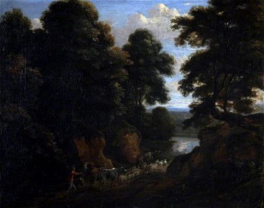 Flemish School - Wooded Landscape with Peasants Driving Cattle on a Track - 872107 - National Trust
