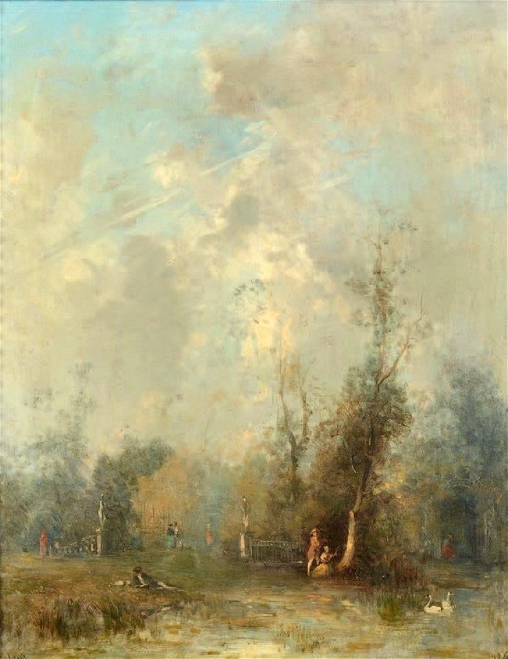 Camille Flers - Scène de parc (1860)
