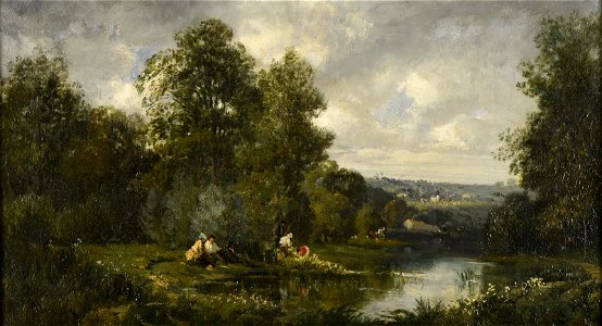 Camille Flers - Un dimanche au bord de l'eau (1858)