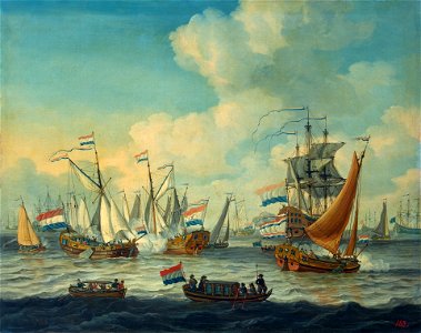 Fleet Manoeuvres Performed in the Usselmeer for Peter I During His Visit to Amsterdam (ГЭ-8682)