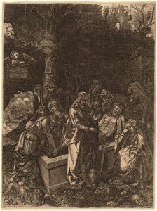 Flemish 17th Century, style of Albrecht Dürer - The Entombment. Free illustration for personal and commercial use.