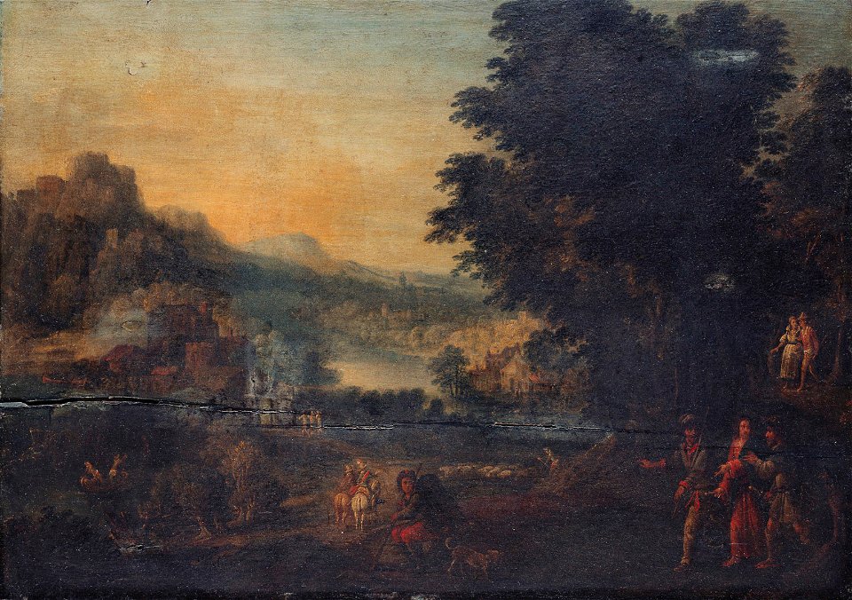 Flemish School, 17th century - Landscape with the Walk to Emmaus - RCIN 406037 - Royal Collection