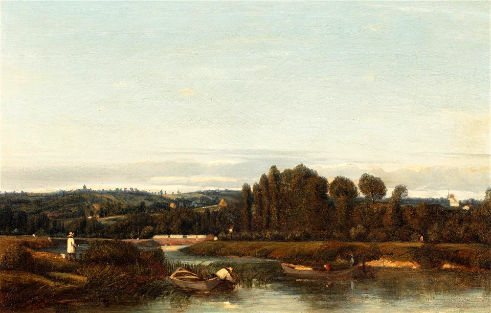 Camille Flers - Pêcheurs en bord de rivière