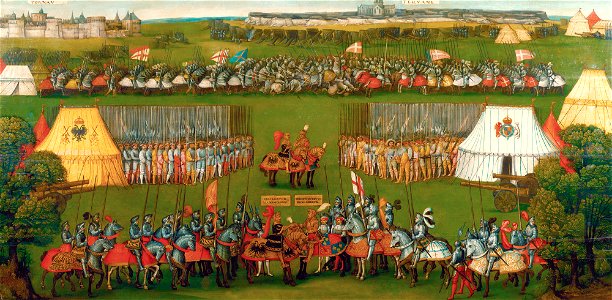 Flemish School, 16th century - The Meeting of Henry VIII and the Emperor Maximilian I - RCIN 405800 - Royal Collection