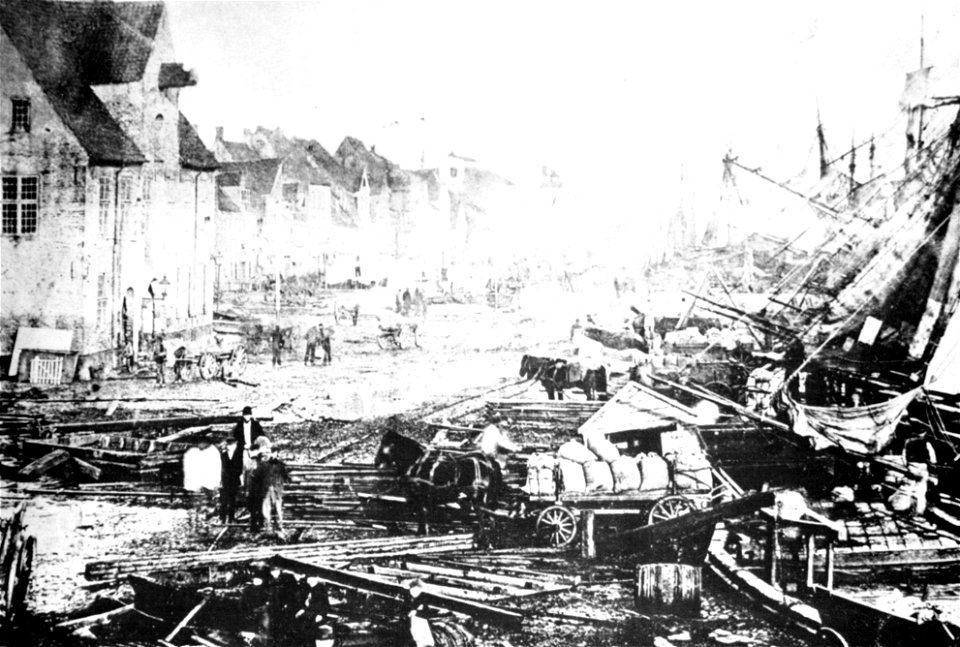 Flensburger Hafen Sturmflut 1872 01