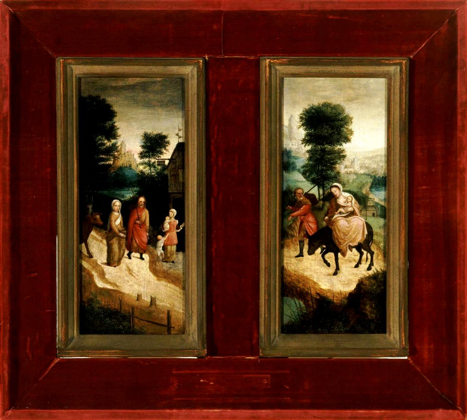 Flight into Egypt, Joseph and Mary at the Inn (diptych) CMA-64-11-1 1-1680