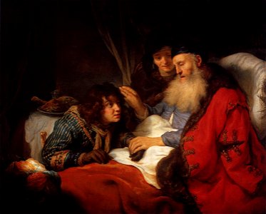 Govert Flinck - Isaac Blessing Jacob - WGA07930. Free illustration for personal and commercial use.