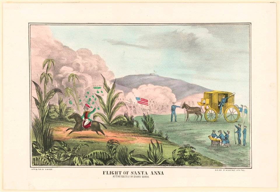Flight of Santa Anna-At the Battle of Cerro Gordo - lith. & pub. by R. Magee. LCCN98516151