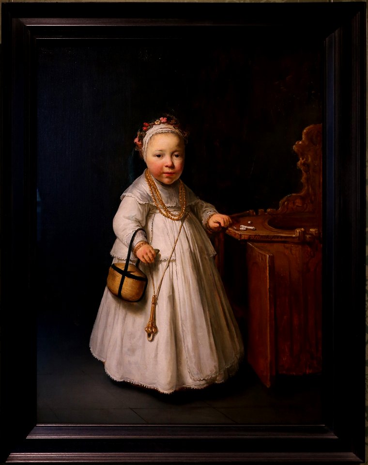 Govert flinck, bambina con un seggiolone, 1640