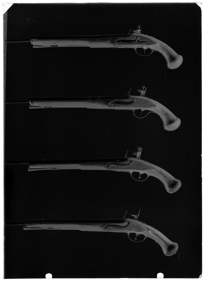 Flintlåspistol m-1738, NB ej avkortad, Jönköpings faktori - Livrustkammaren - 17424-negative