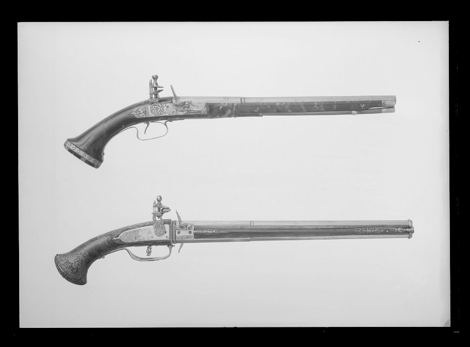 Flintlåspistol, Augsburg ca 1660-1675 - Livrustkammaren - 78145