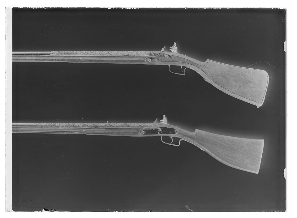 Flintlåsbössa, fusil av nordfransk-nederländsk typ ca 1640-1651 - Livrustkammaren - 26415-negative
