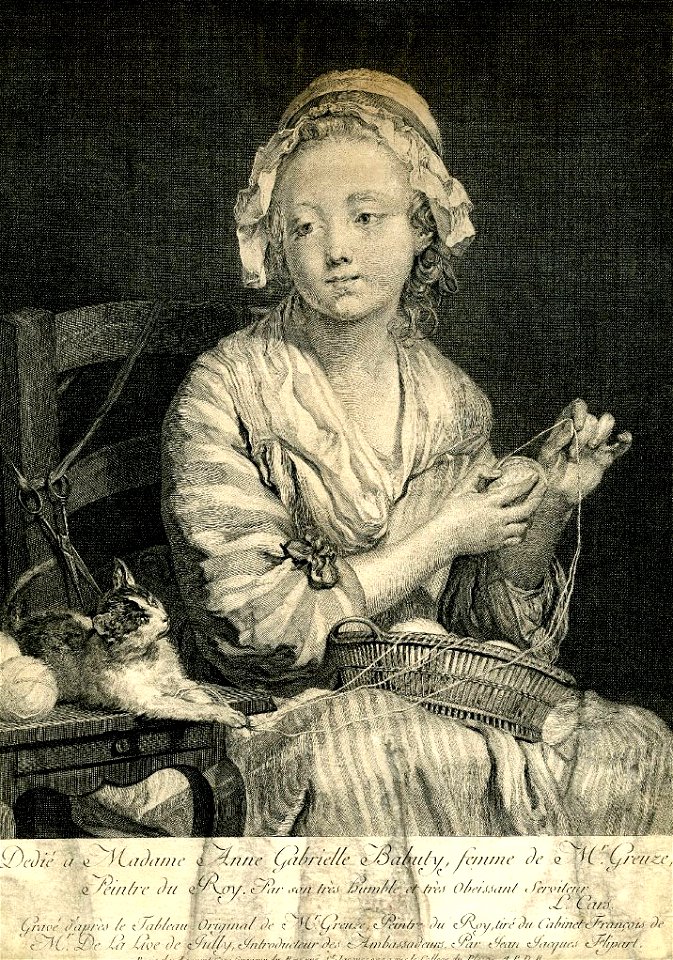 Flipart Jean-Jacques - Greuze - La pelotonneuse
